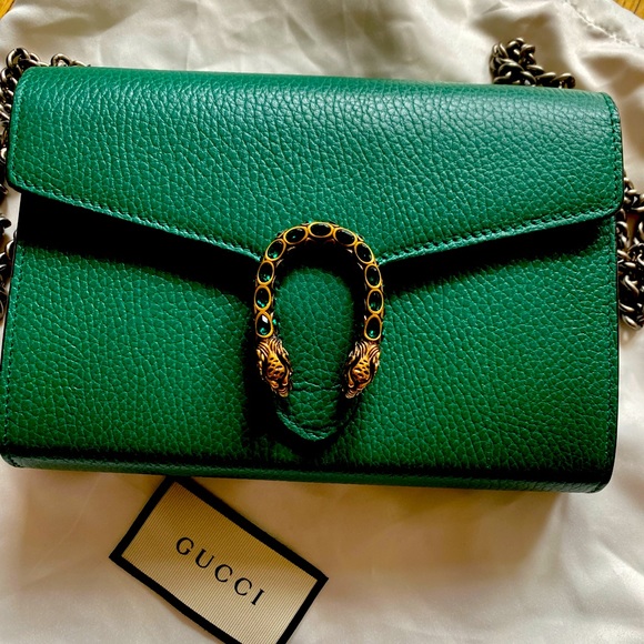 Gucci Handbags - Gucci Dionysus Green Leather Bag